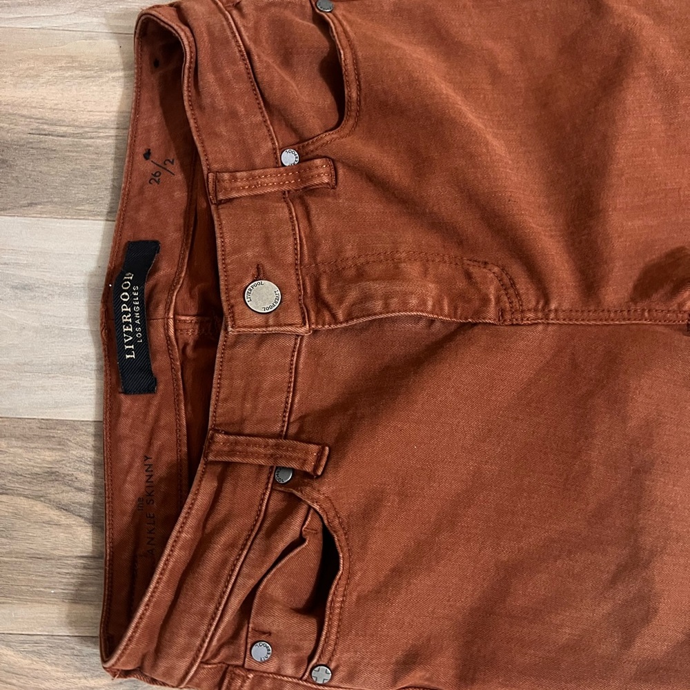 Liverpool Burnt Orange Denim Pants